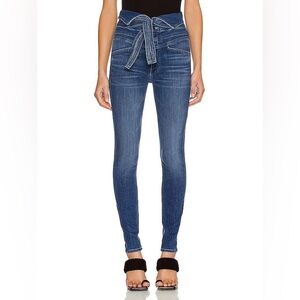 MOTHER Blue foldover high waisted trie jeans
